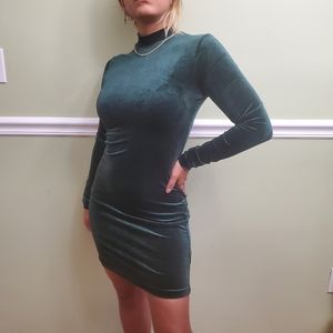 Emerald green fitted mini dress size s